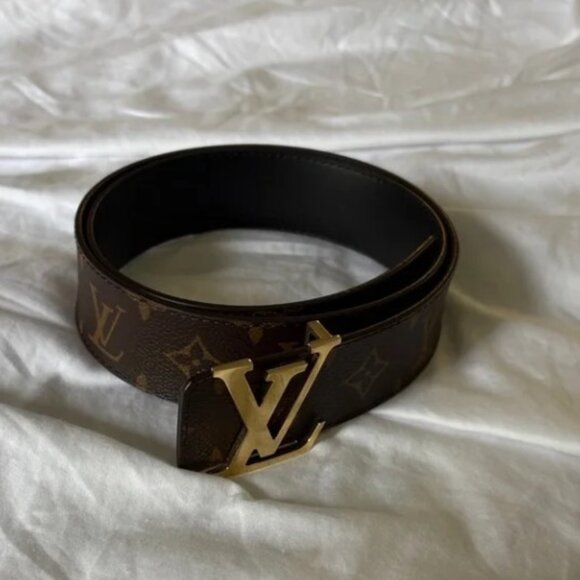 Louis Vuitton Brown Monogram Reversible Belt with Gold Buckle, 85cm - Picture 1 of 5